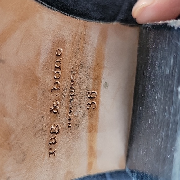 rag & bone Newbury blue and black suede booties - Picture 6 of 8